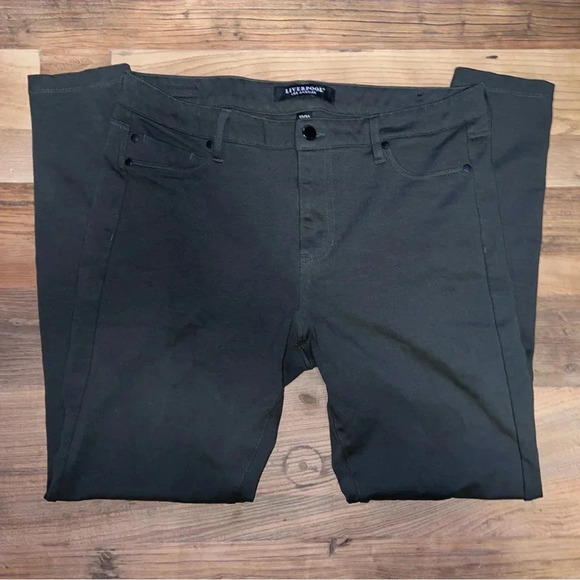 #0226 Liverpool Skinny Pants Olive Green Knit Stretch 12/31 - Picture 5 of 5